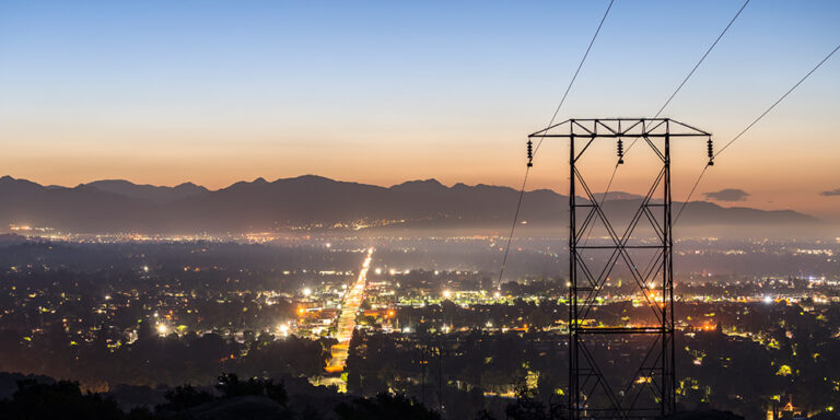 photo - Predawn View of Powerlines Entering Los Angeles