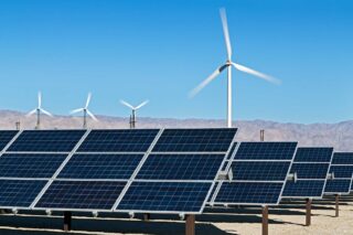 photo - Wind Turbines and Solar Panels in the California Desert