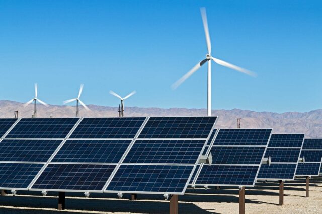 photo - Wind Turbines and Solar Panels in the California Desert
