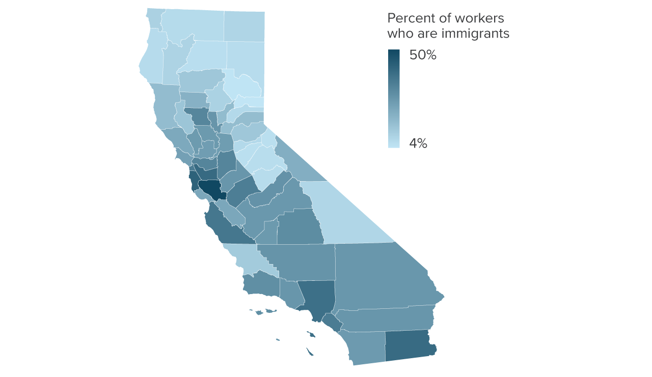 figure - Immigrants are a large share of California’s workforce