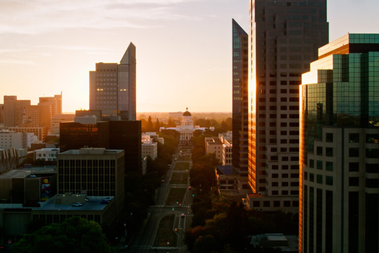 photo - Aerial View of Buildings and California State Capitol Building in Downtown Sacramento