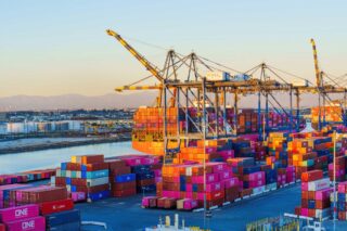 photo - Shipping Containers and Cranes at the Long Beach Port