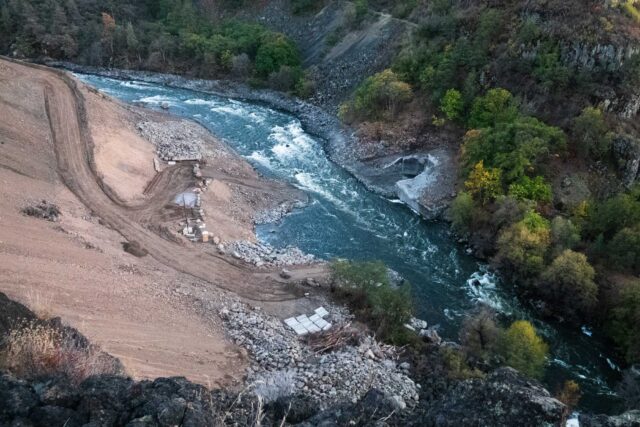 photo - Aerial View of the Klamath river where the Copco 2 Dam was Located, pixel-ca-dwr-2023_10_01_SA_0001_Copco_2_Dam