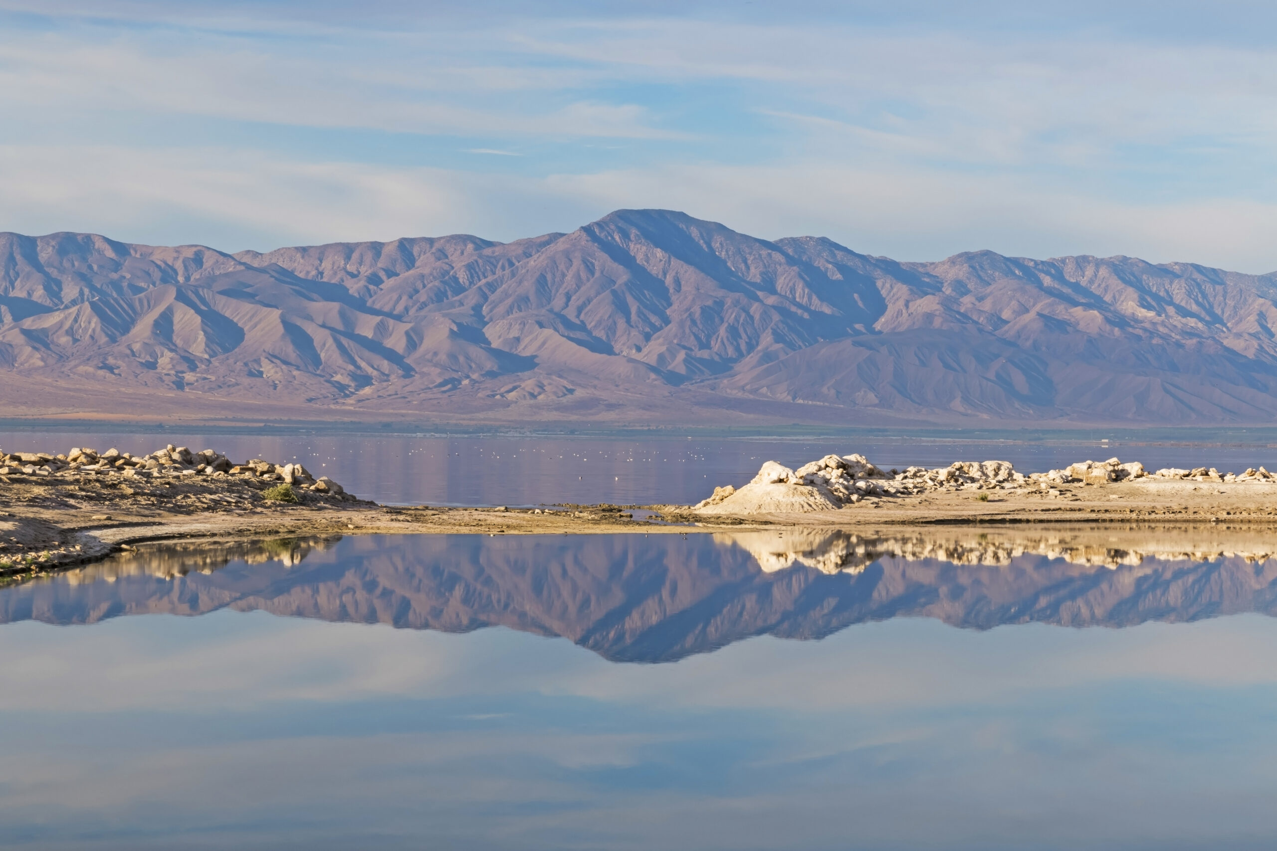 photo - Desert mountains at the salton sea marina