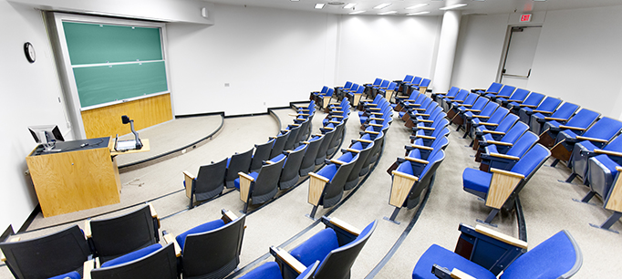 Photo of an empty lecture hall
