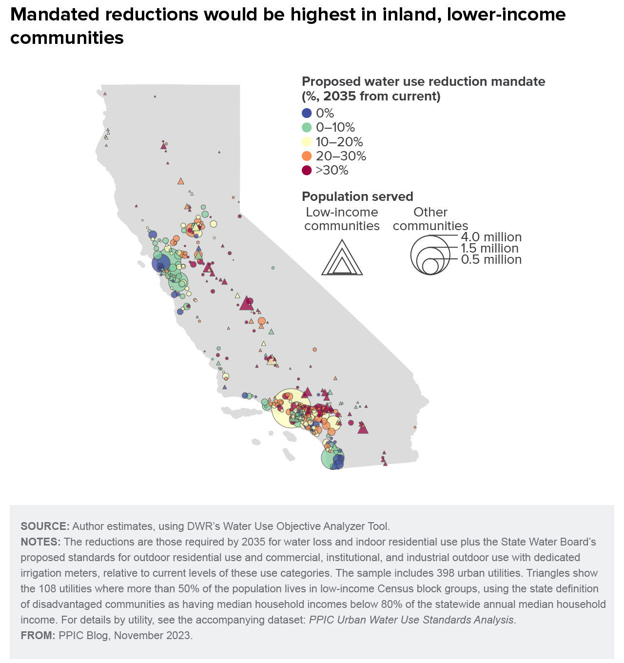 map - Mandated reductions would be highest in inland, lower-income communities