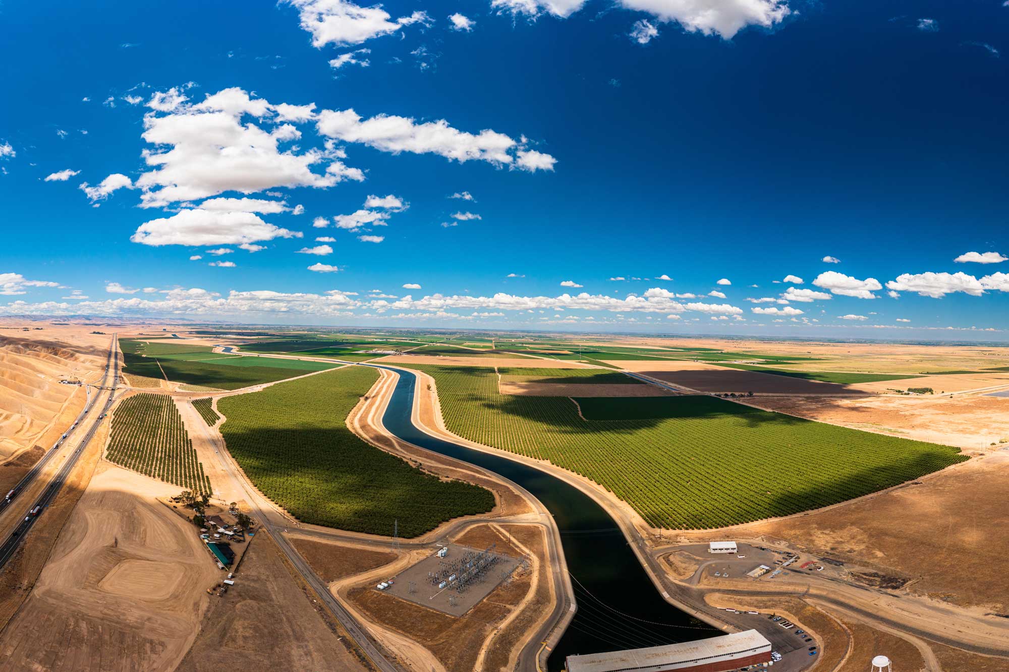 photo - California Aqueduct in the Central Valley near Tracy, California
