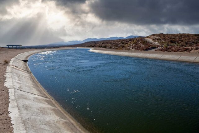 photo - California Aqueduct with Stormy Sky