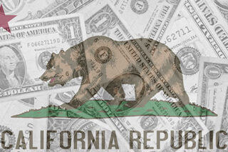 image - California Flag and Dollar Bills