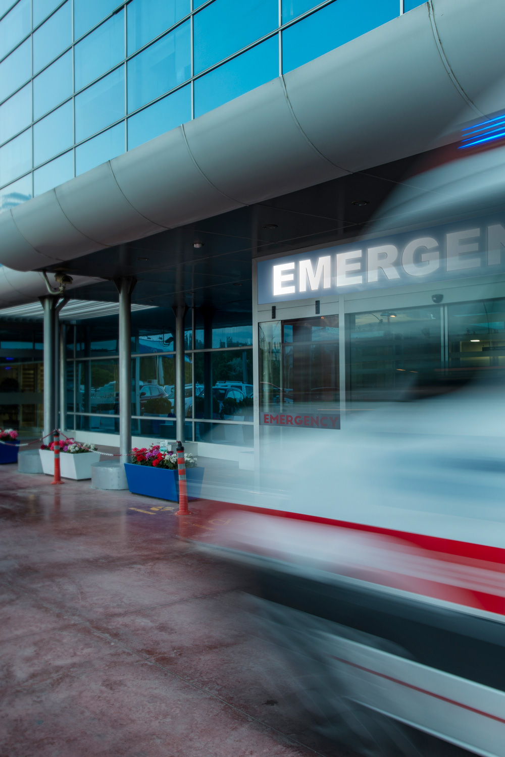 photo - Emergency Room Door with Ambulance Moving By