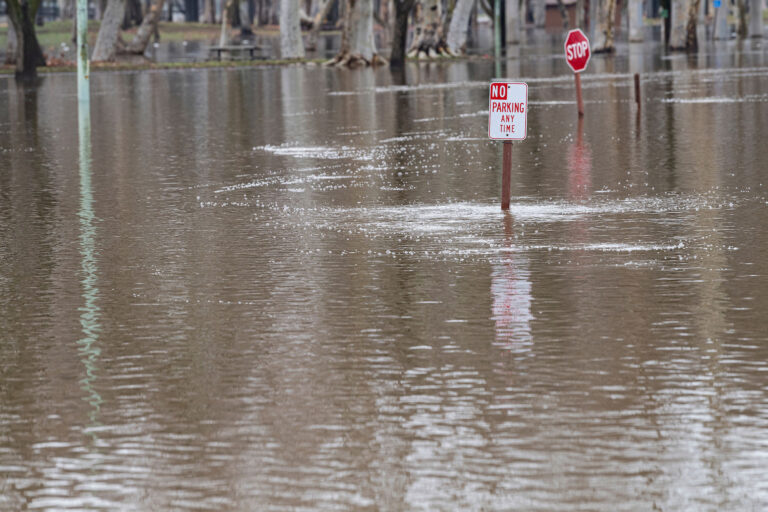 photo - Flooded street in Sacramento from American River