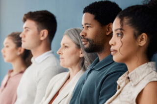 photo - Group Of Diverse People In A Row -