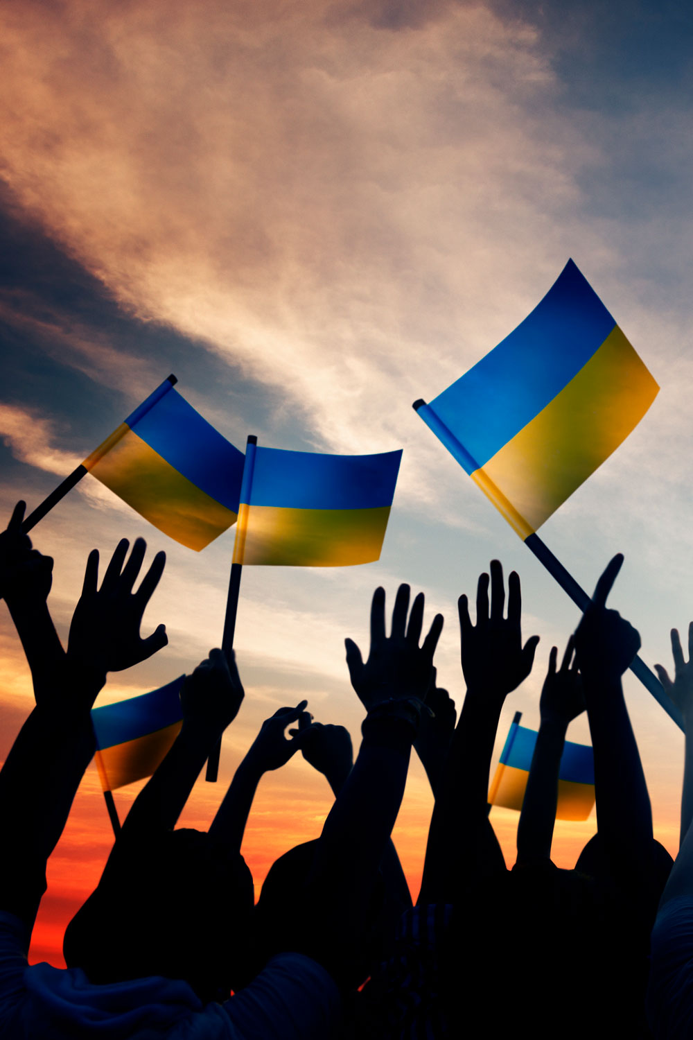 photo - Group of People Waving Ukranian Flags