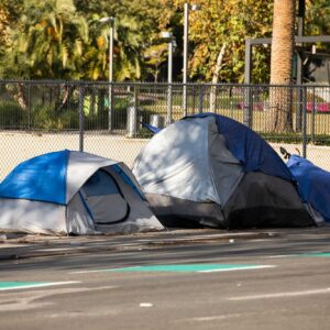 photo - Homeless Encampment on a Street in California