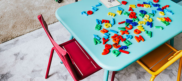 photo - Kindergarten Classroom Table with Alphabet Letters