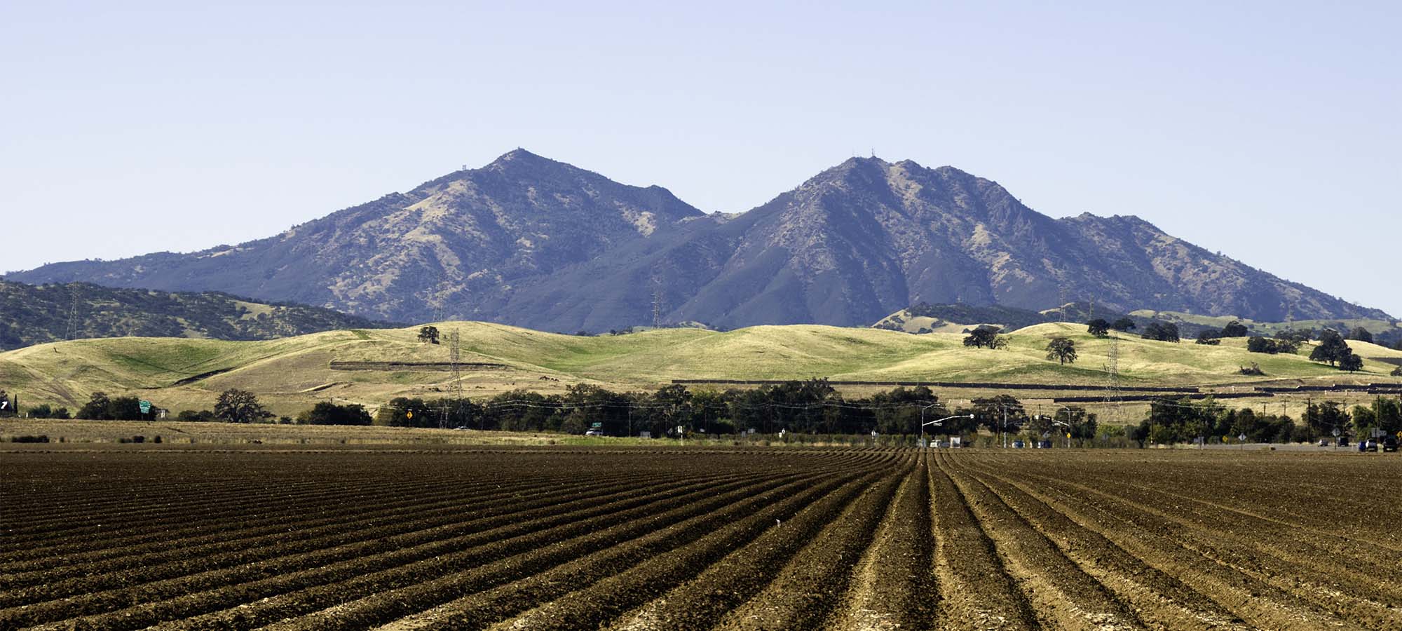 photo - Plowed Fields with Mt. Diablo in Background