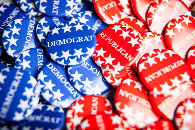 photo - Pile of Political Party Buttons