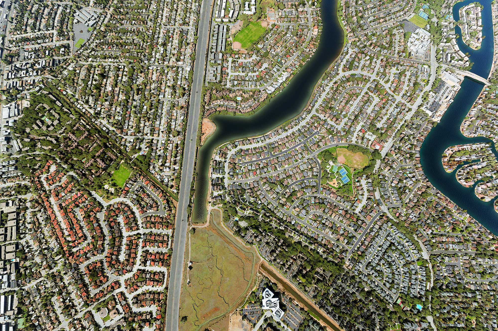 photo - Satellite view of residential district in California