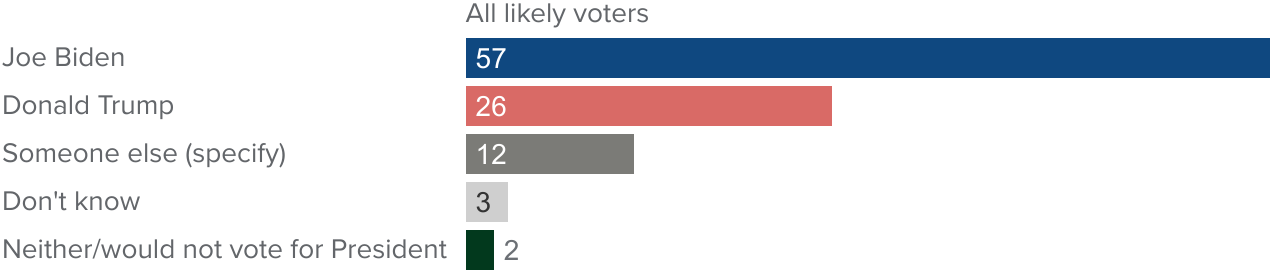 figure - Joe Biden is leading Donald Trump by a wide margin in the presidential race