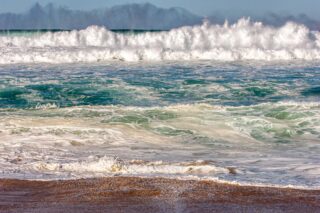 photo - Turbulent Ocean Waves on Beach Off California Coast