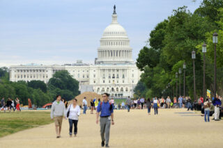 photo - US Capitol with People Walking in Front
