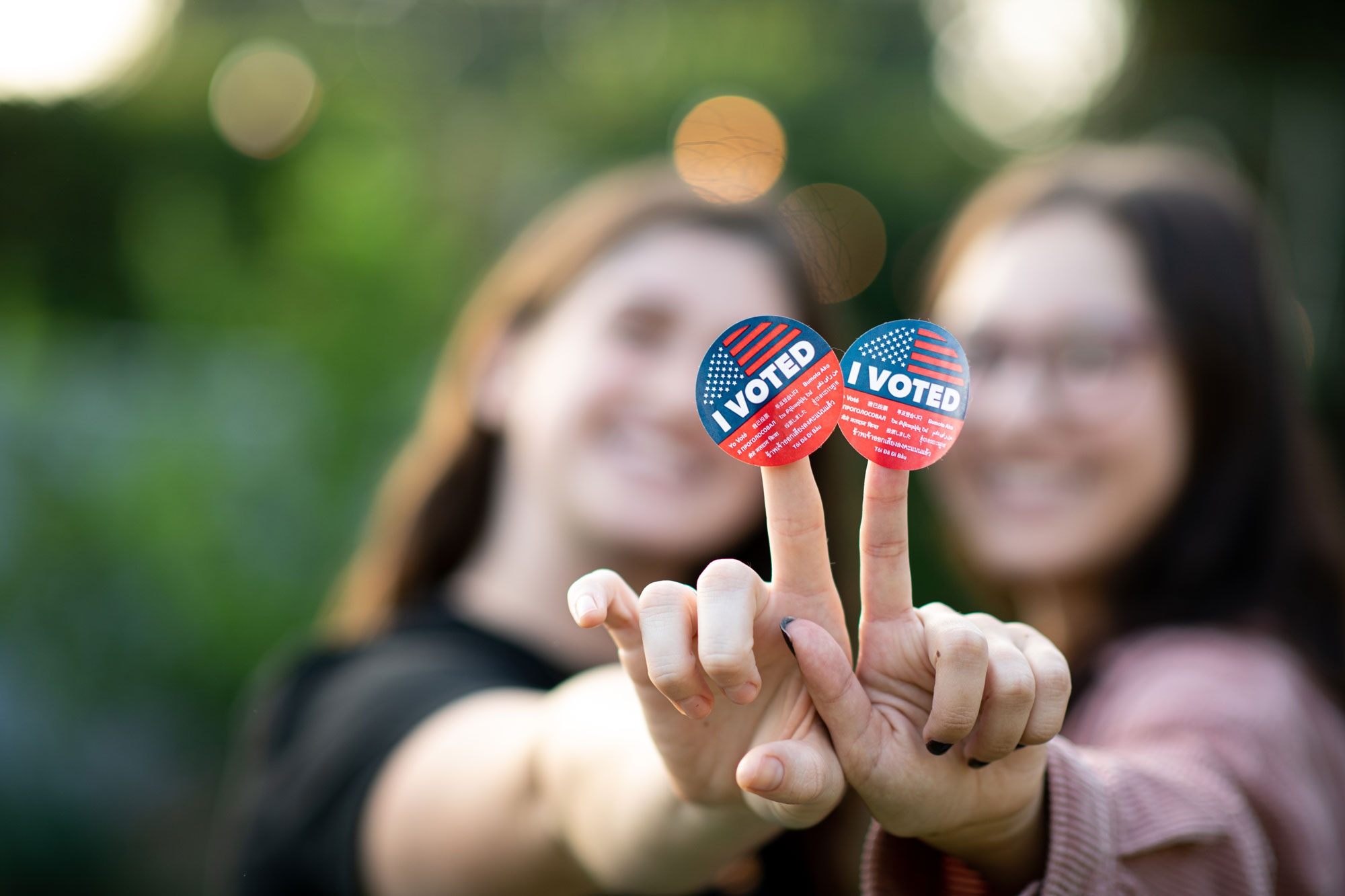 photo - Young People Wearing I Voted Stickers